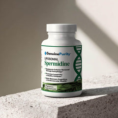 GenuinePurity Liposomal Spermidine 8mg daily-use scene suggests routine supplementation.