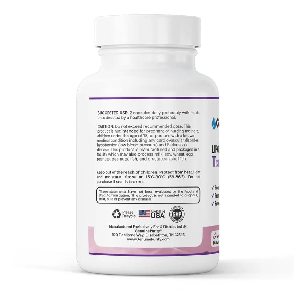 GenuinePurity third-party tested seal supports product reliability and purity.