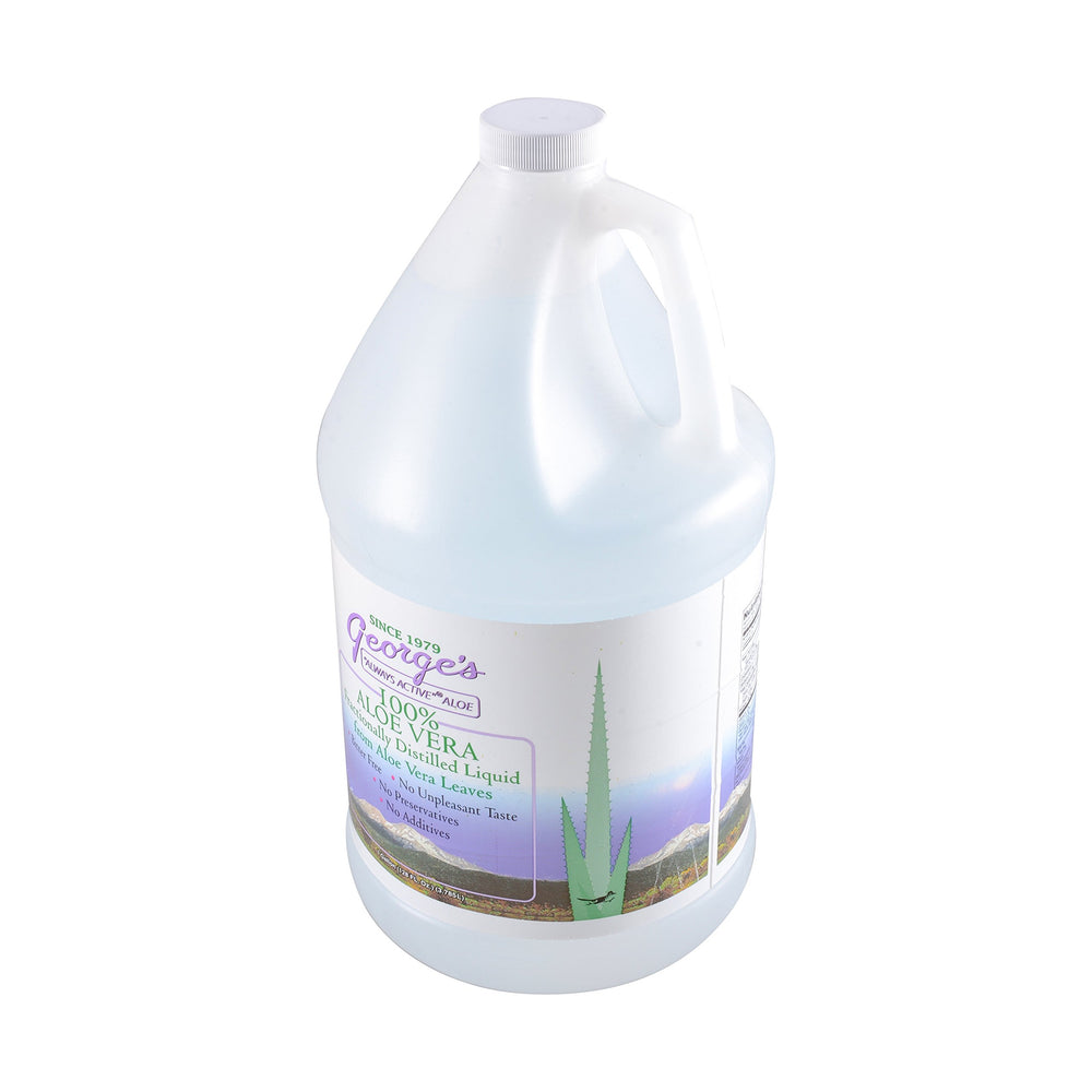 George's Aloe Vera Liquid bottle 128 oz for daily hydration support.