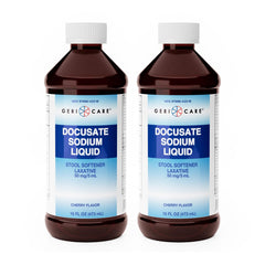 GeriCare Docusate Sodium liquid bottle for daily gentle relief.