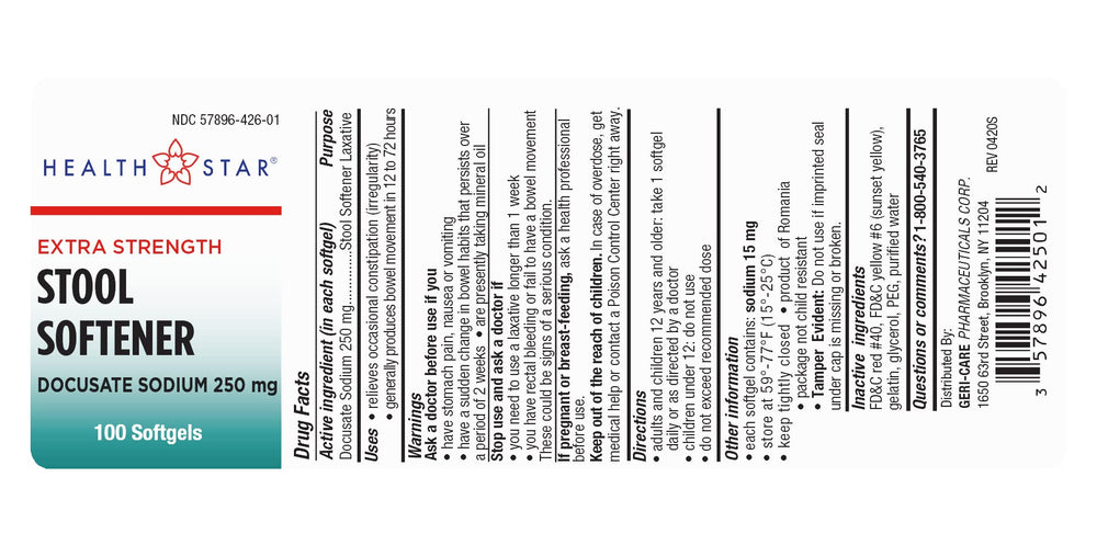 Geri Care Docusate softgel easy-swallow feature for daily comfort.