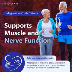 GeriCare dosage guide illustrating daily intake recommendations.