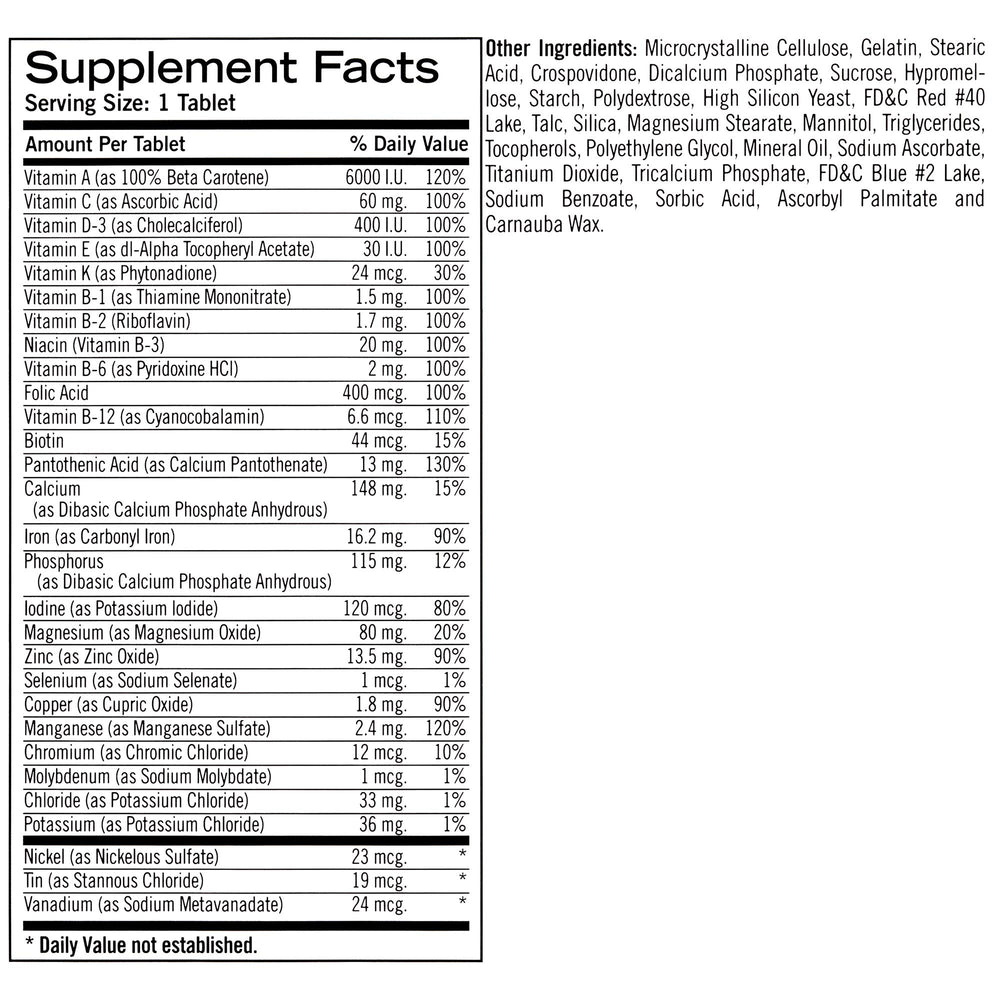 Geritol multivitamin bottle side view showing two-pack value and bottle design