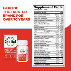 Geritol bottle with sealed cap indicates secure, easy daily intake