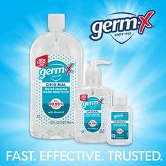 Germ-X fast-acting gel for quick sanitizing.