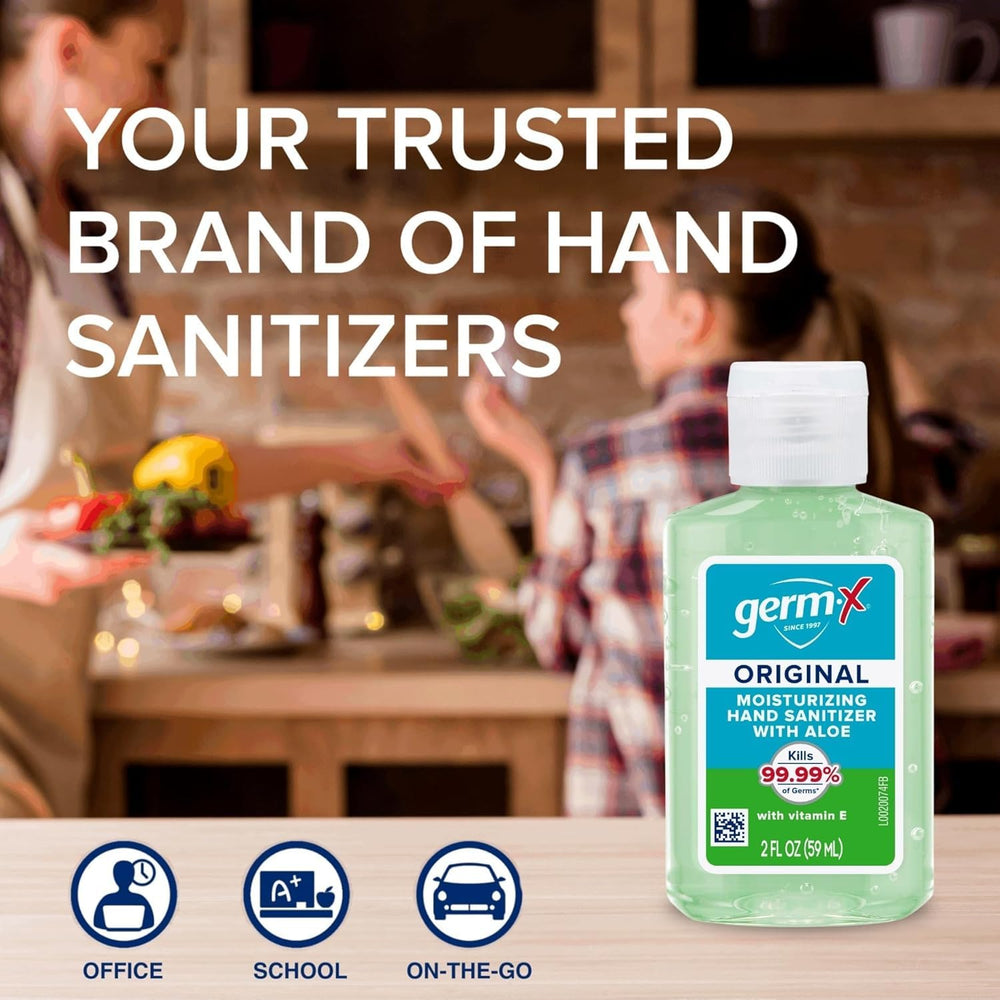 Classroom-pack Germ-X on desks ready for quick sanitizing.
