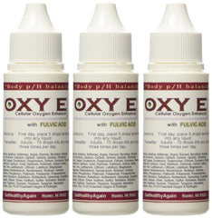 Get Healthy Again Oxy E 3 Pack bottle pour; easy drops for daily energy.
