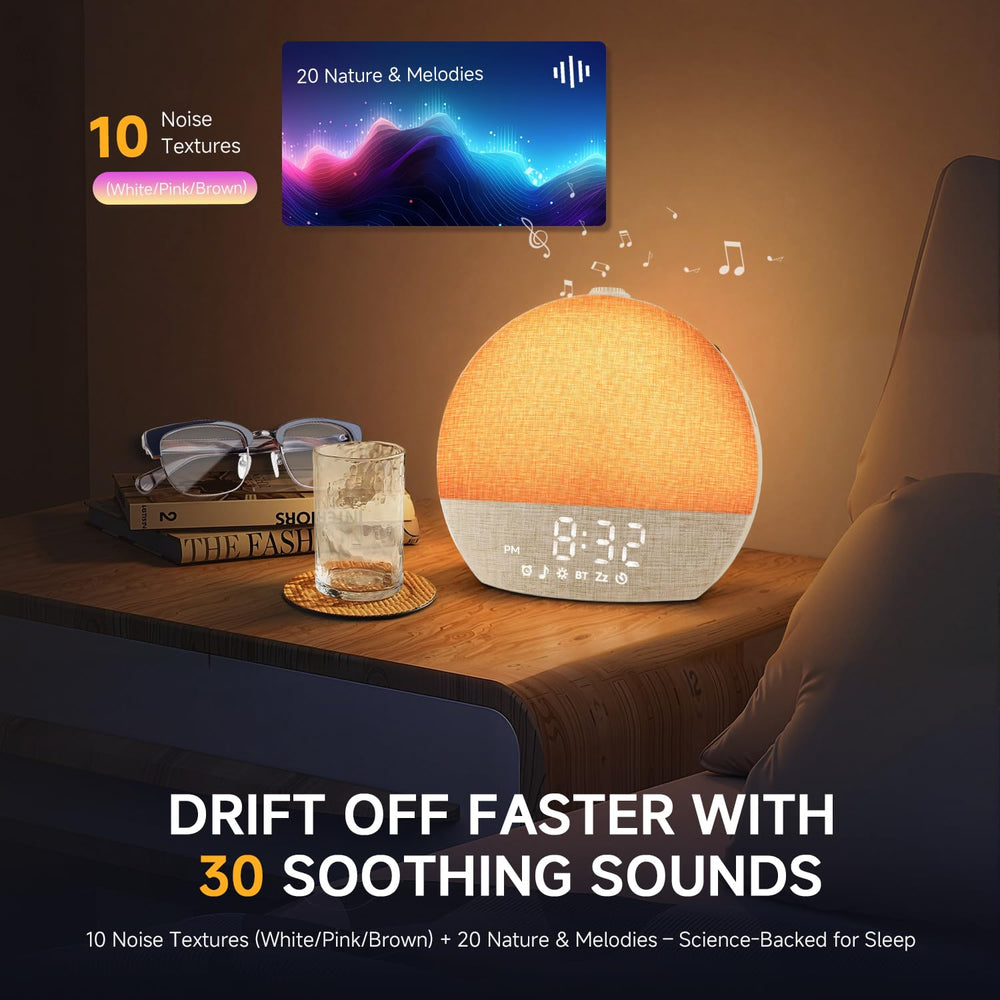 Geuuap Sunrise Alarm Clock dimmable light creates a cozy night light