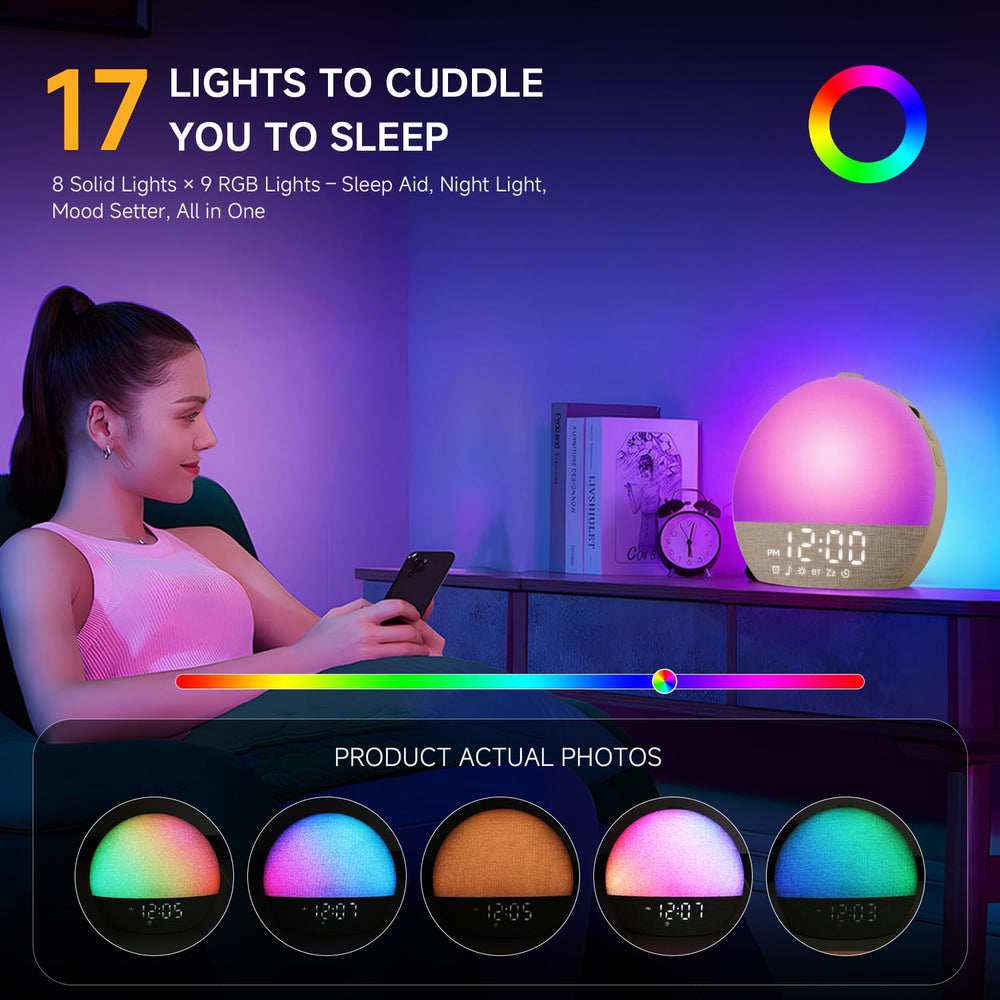 Geuuap Sunrise Alarm Clock screen-free design for kids and adults