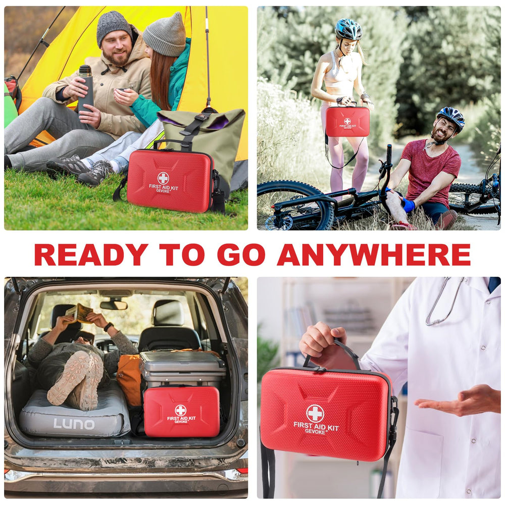 Gevoke vehicle-ready first aid kit stored in car or boat