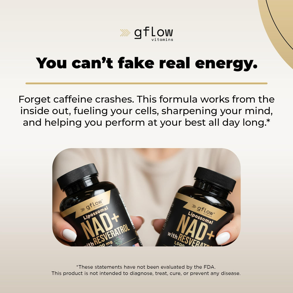 Gflow NAD+ with Resveratrol USA-made label