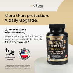 Gflow Quercetin bromelain capsules closeup for daily use