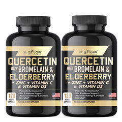 Gflow Quercetin blend bottle showing immune support ingredients
