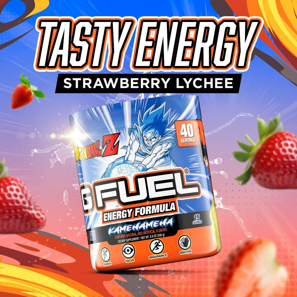 Glass of prepared G Fuel Dragon Ball Z drink.