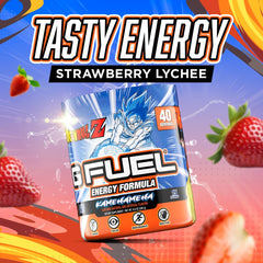 Glass of prepared G Fuel Dragon Ball Z drink.