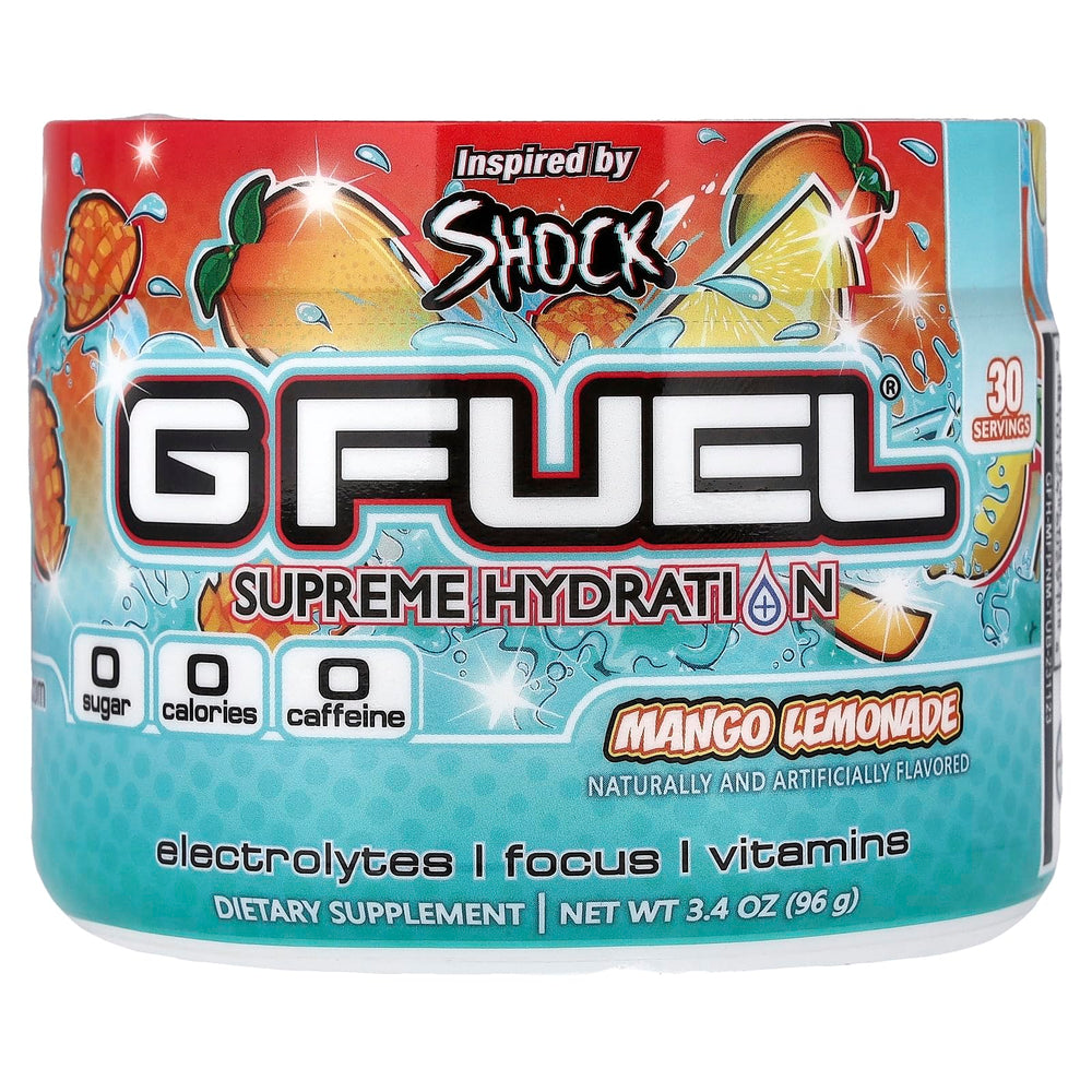 G Fuel Mango Lemonade Supreme Hydration tub boosts hydration and focus