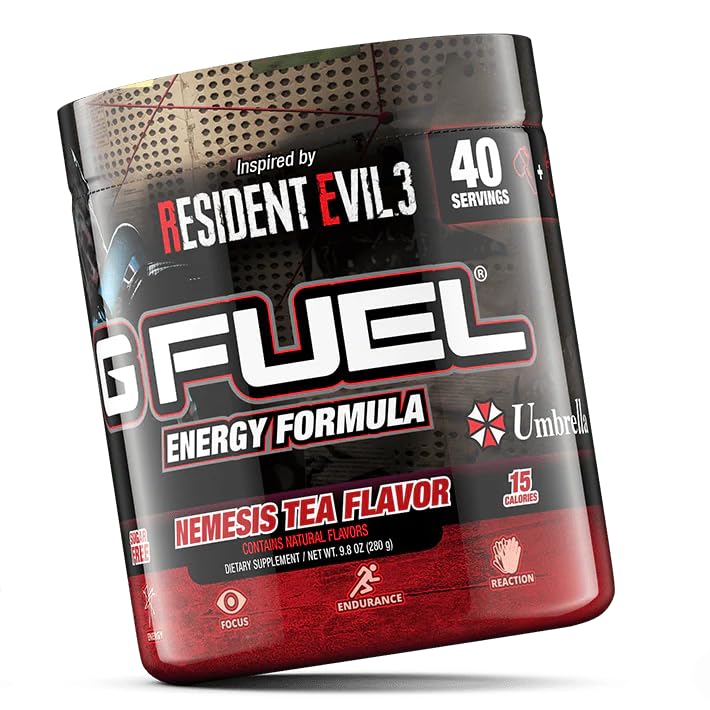 Glass of G Fuel Nemesis Tea lemonade iced tea ready to refresh during gameplay