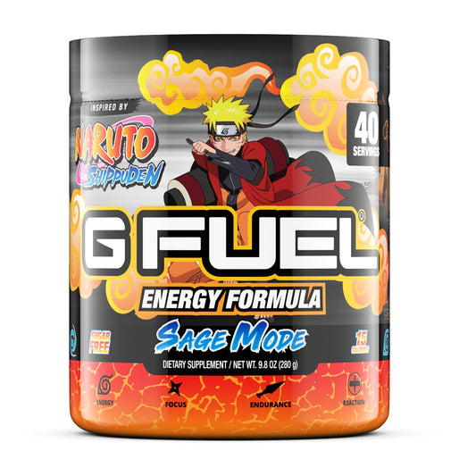 G Fuel Sage Mode tub front showing sugar-free energy blend for focus.