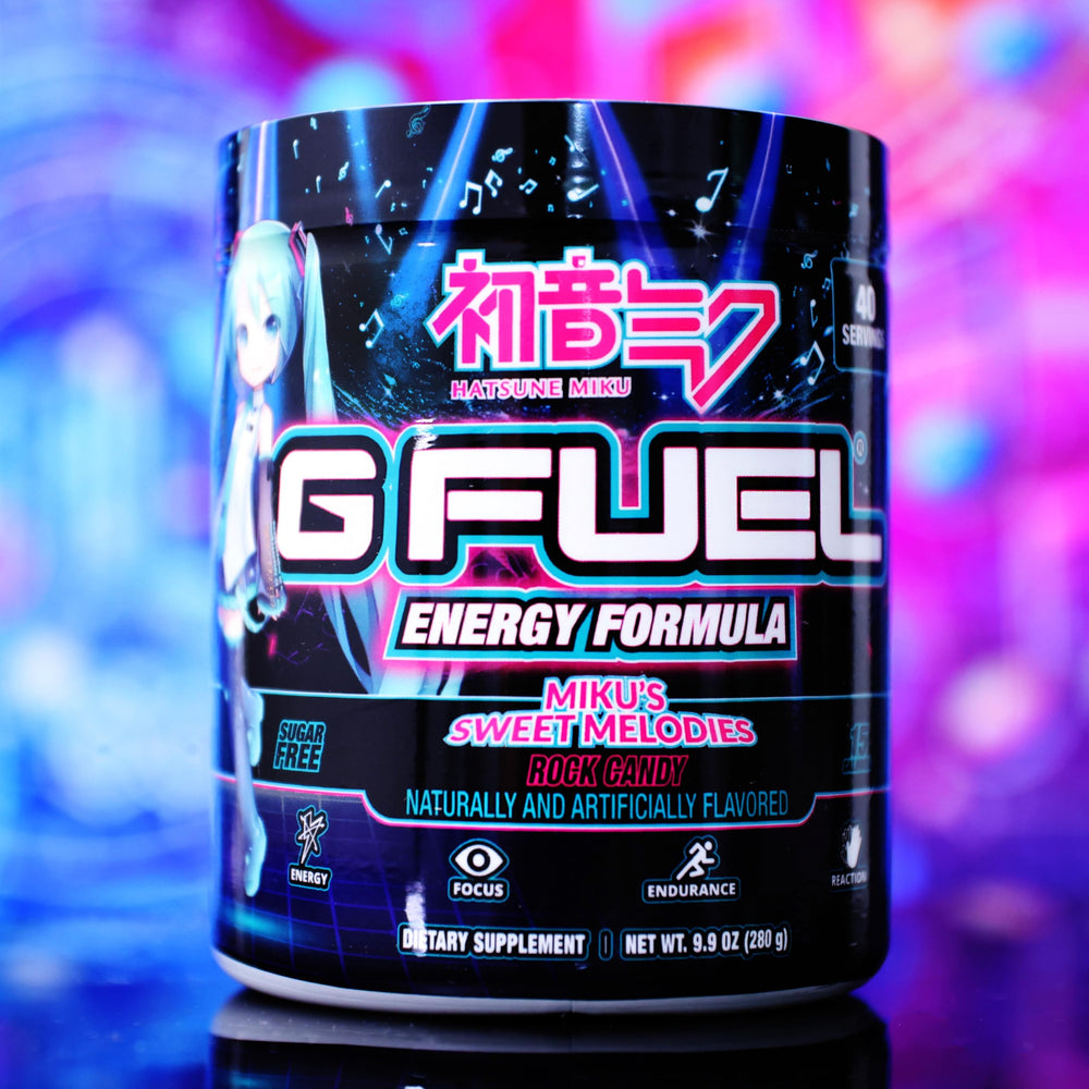 G Fuel Sweet Melodies Hatsune Miku serving scoop shows convenient pre game energy boost