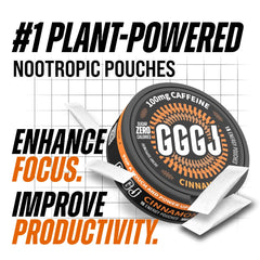 GGGJ energy pouches cinnamon can back showing label and caffeine from natural tea