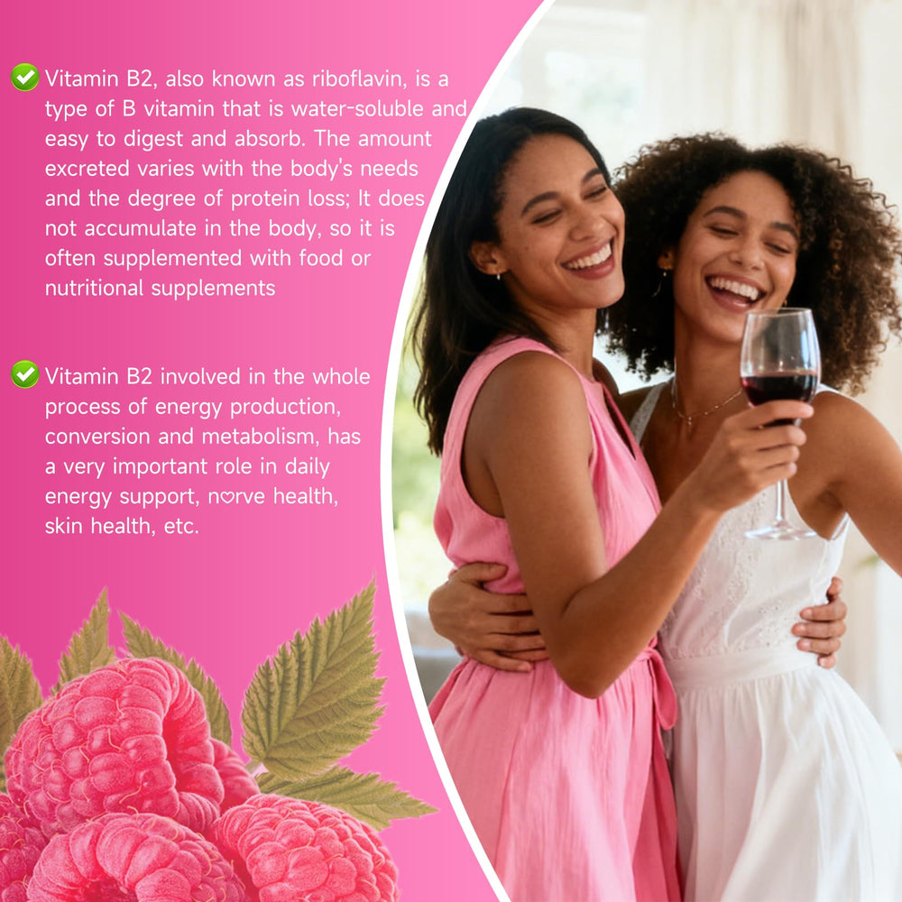 GGMMUU B2 Gummies label detail shows riboflavin and magnesium per serving