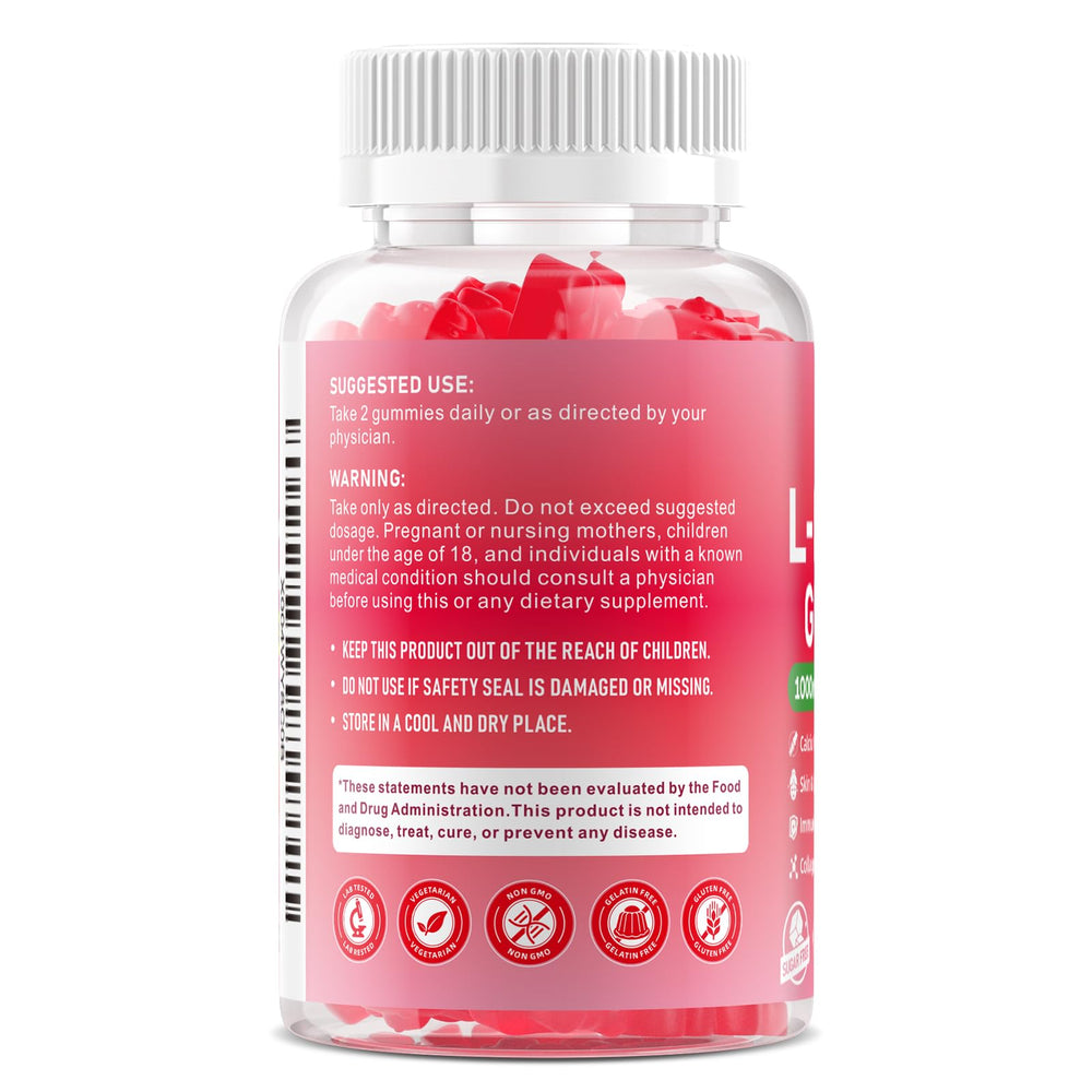 GGMMUU L-Lysine gummies easy-to-take chews on a desk setup