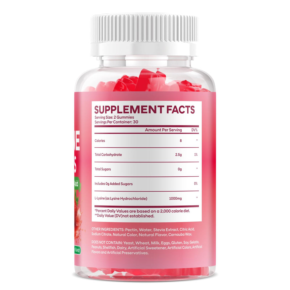 GGMMUU L-Lysine gummies third-party testing seal visible for quality