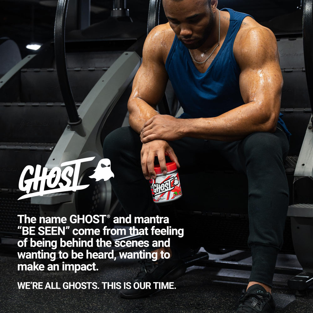 GHOST Burn bottle beside gym shaker for on-the-go use.
