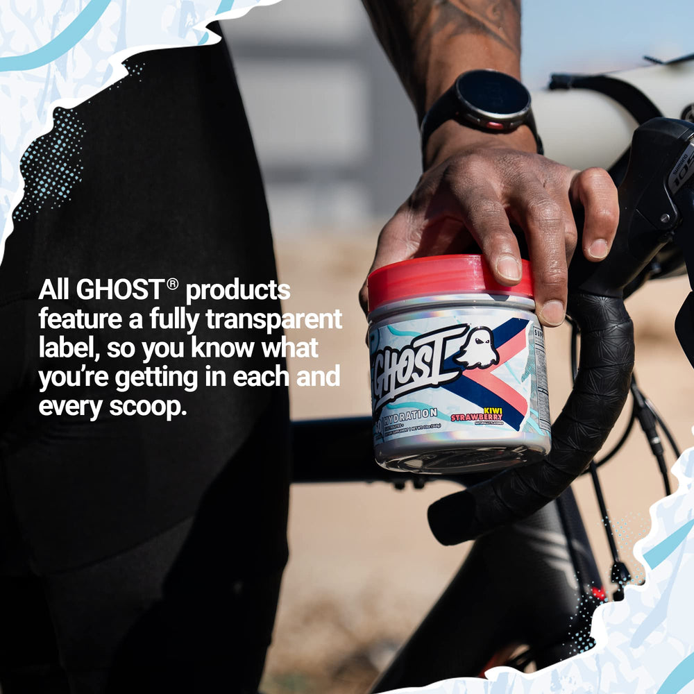 GHOST Hydration kiwi strawberry in-use during gym sessions.