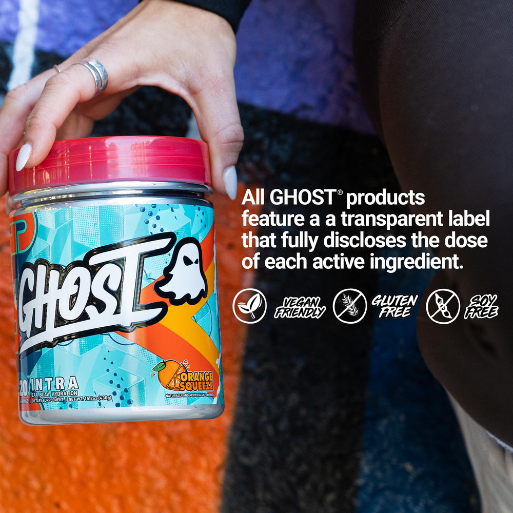 GHOST Intra Orange Squeeze with Ashwagandha and Cognizin for potential focus