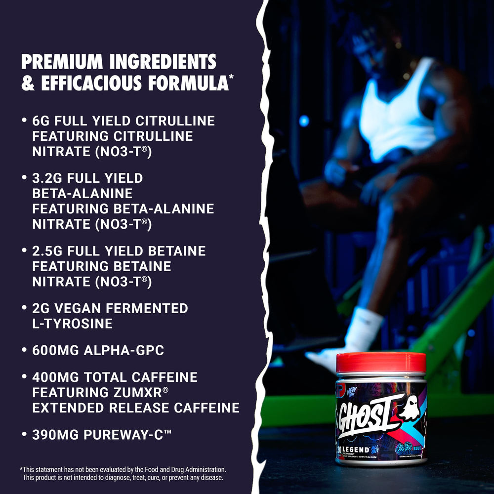GHOST Legend All Out NO3-T nitrates shown for powerful pumps during workouts