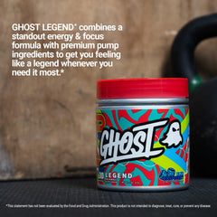 Ghost Legend blue raspberry flavor visual with refreshing look