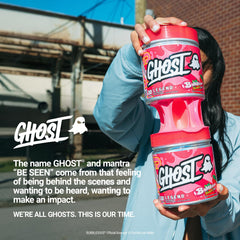 Happy gym-goer using GHOST Legend during a training session.