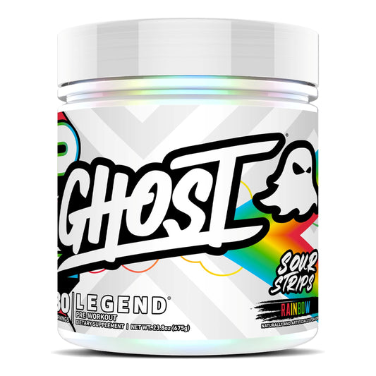 Ghost Legend pre-workout tub front highlighting energy and focus