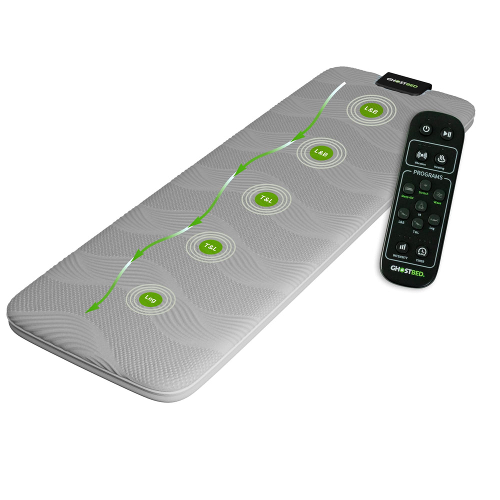 GhostBed massage mat with 3-inch gel memory foam for full body comfort.