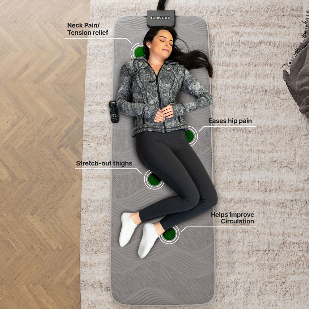 GhostBed massage mat removable cover for easy cleaning.