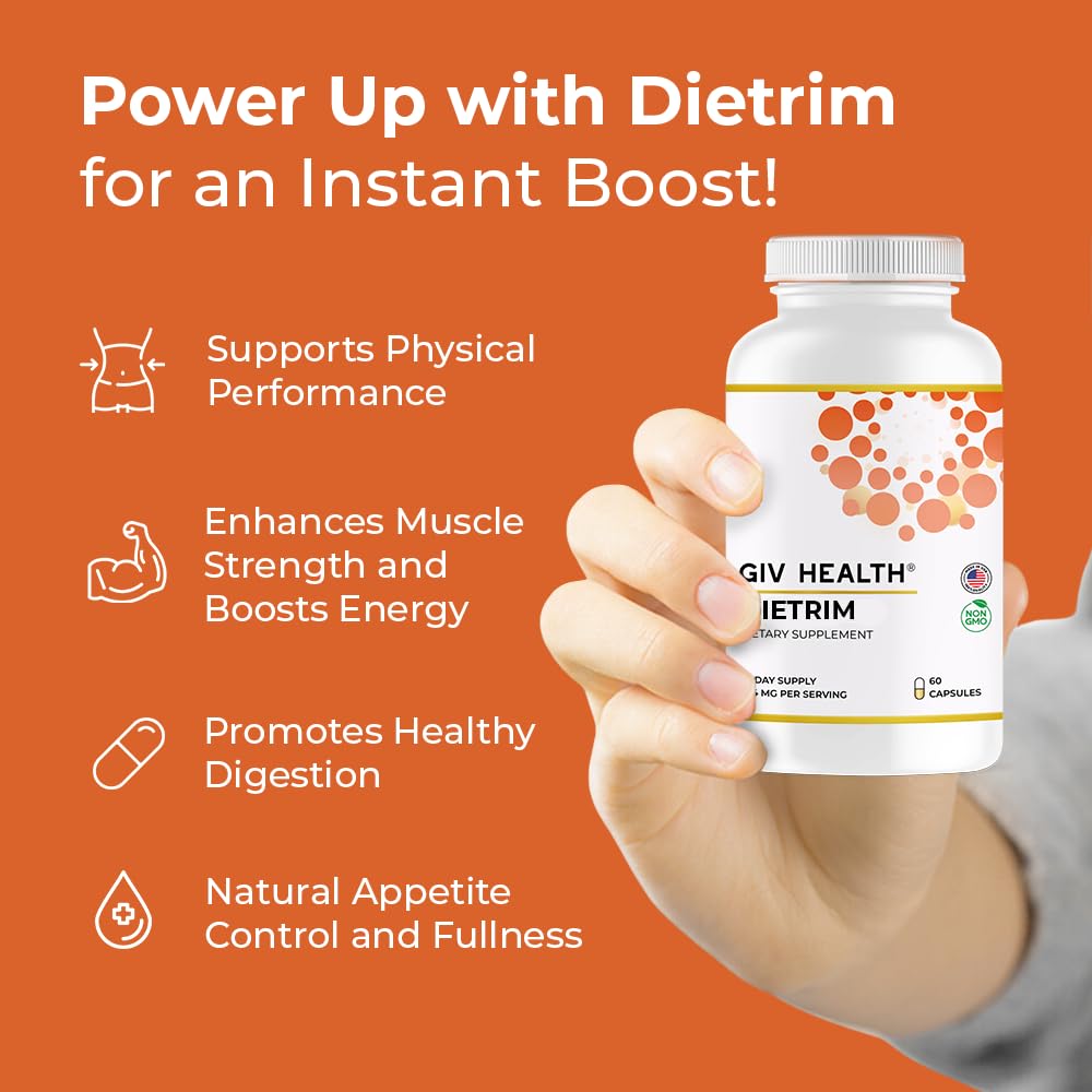 GIV Health Dietrim capsules closeup, vegan-friendly formula supports appetite control.