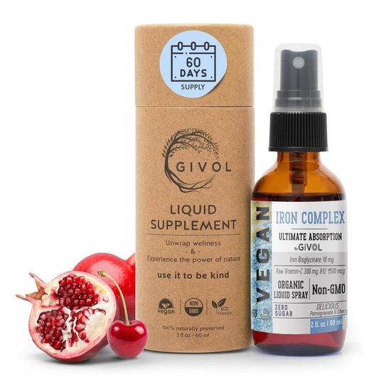 GIVOL iron supplement liquid spray bottle for easy daily dosing.