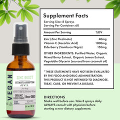GIVOL Organic Zinc Boost Mist plant-friendly ingredients highlighted on label