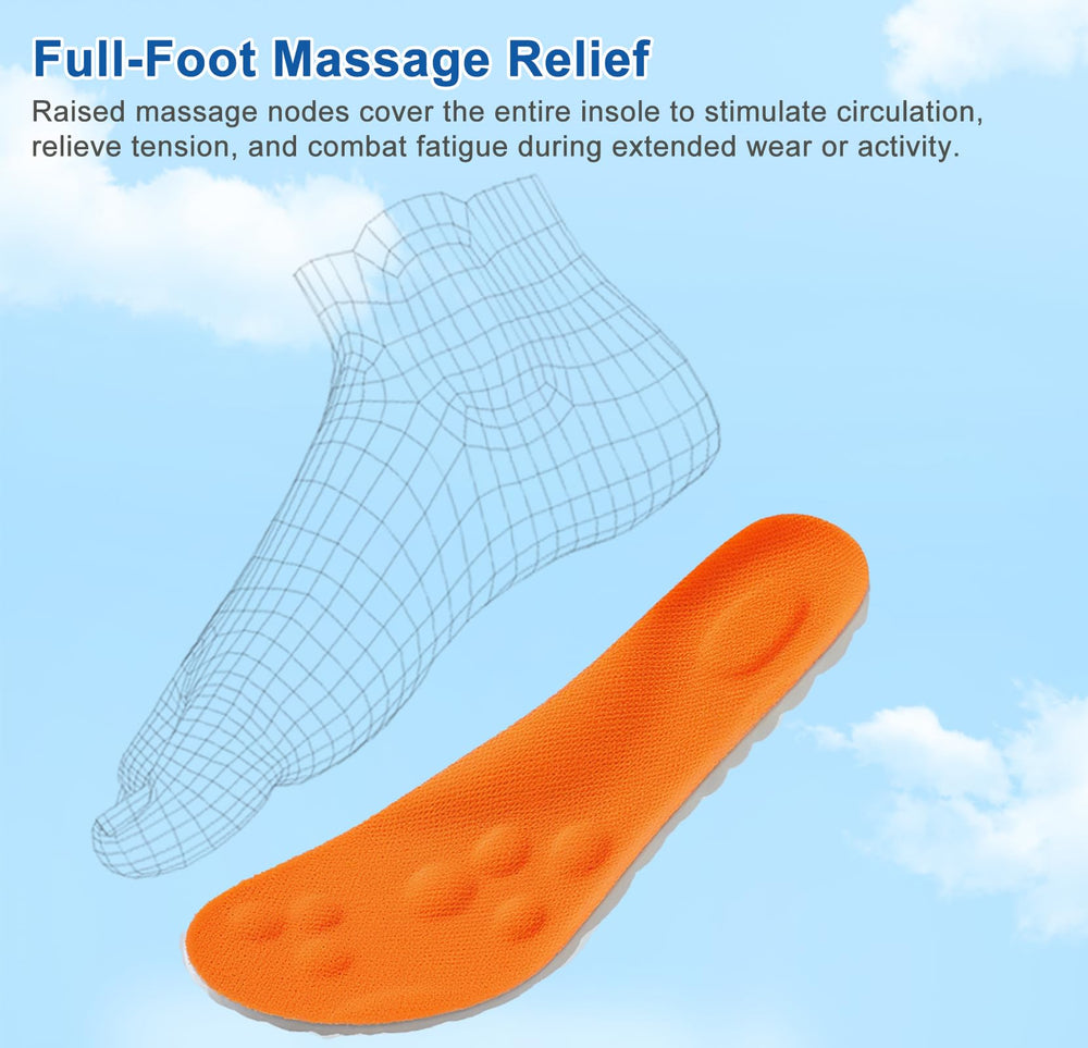 Giwytey 4D Cloud Insole orange two-pack delivers versatile comfort