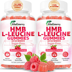 GlaGmrry HMB and Leucine gummies bottle for convenient post-workout support.