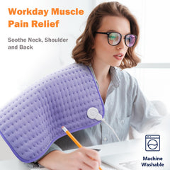 Glamigee Ultra-Wide Heating Pad fabric is machine washable for easy care.