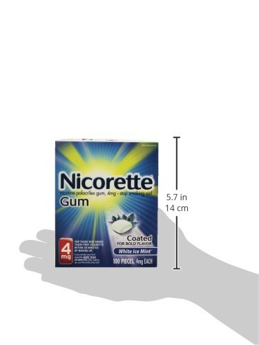 Nicorette 4mg White Ice Mint gum pieces for quick craving relief