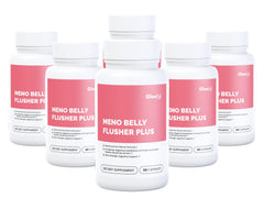 GLEEFULL SUPPS Meno Belly Flusher Plus bottle front for daily wellness support.