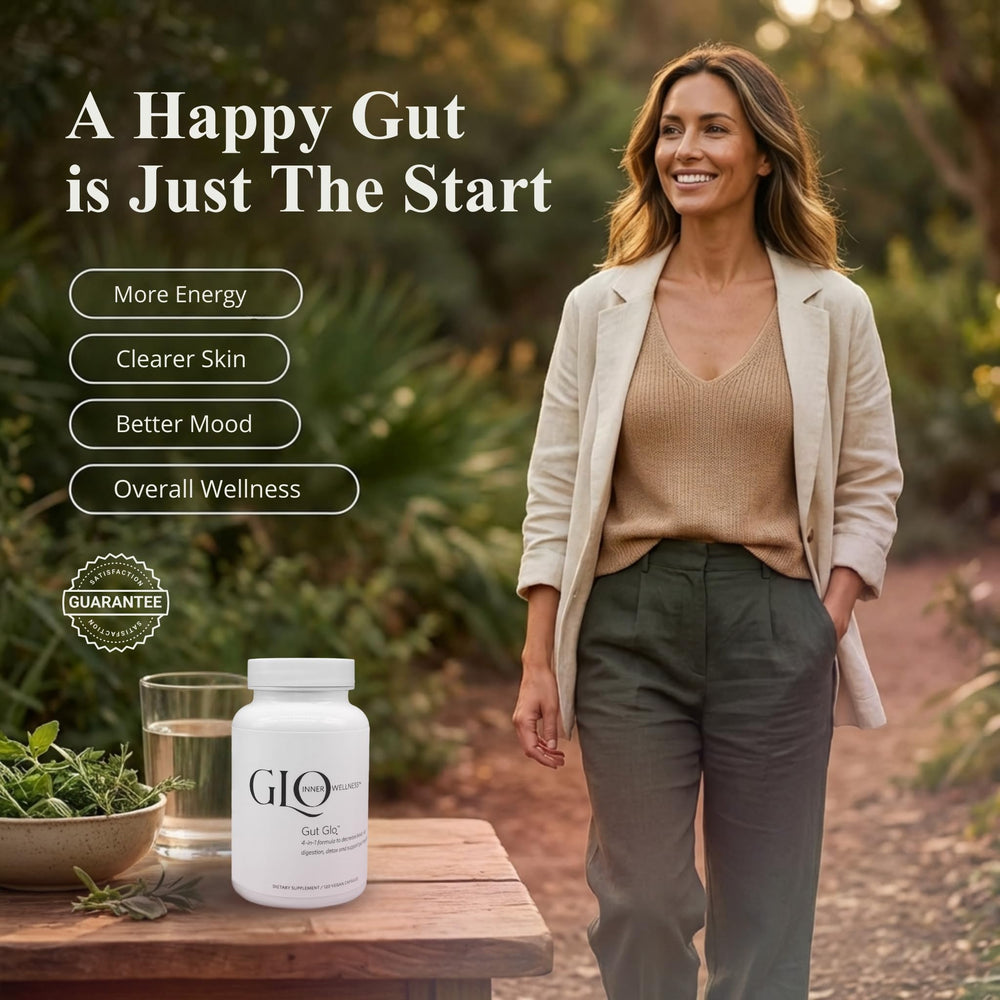 Lifestyle shot of an energized user after consistent Gut Glo routine