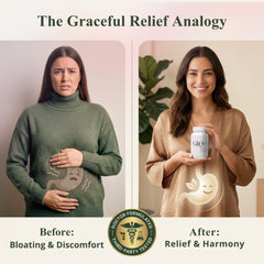 Close-up of Gut Glo probiotic capsules for balanced digestion