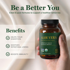 Global Healing Center Aloe capsules laid out for routine daily use