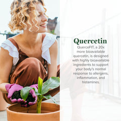 Global Healing Center Quercetin label close-up highlighting QuerceFIT formula.