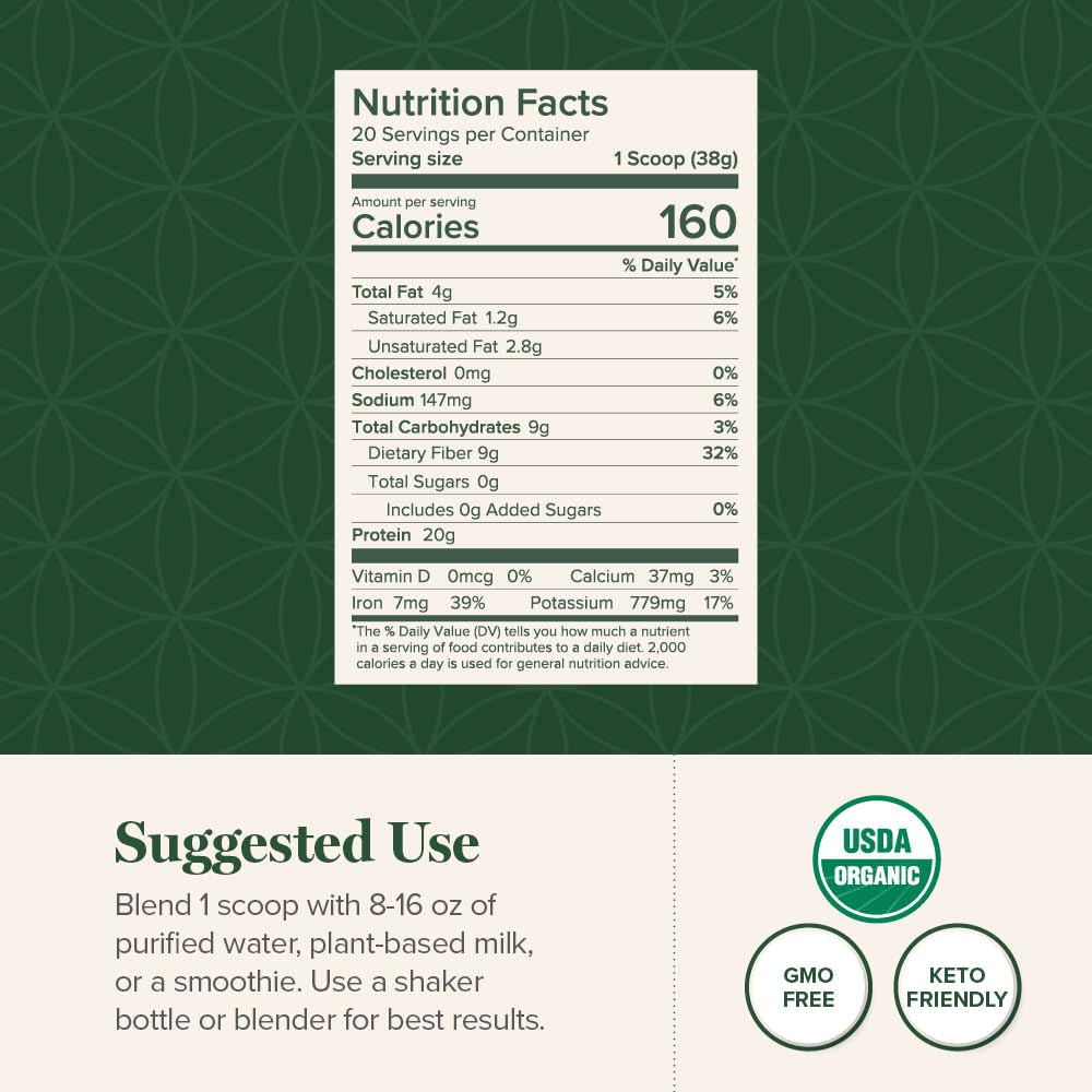 Global Healing Vanilla Plant Protein shake in a glass