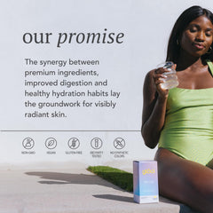 Glōci Skin + Gut vitamin C zinc tablet for antioxidant support and complexion care.